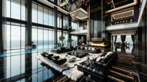 Modern apartment interior design with luxury living room and contemporary décor